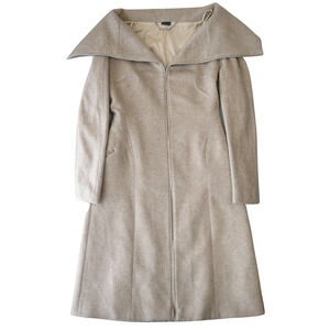 Alexander McQueen Oatmeal Cashmere Open Coat Size 44 / Approx. Medium